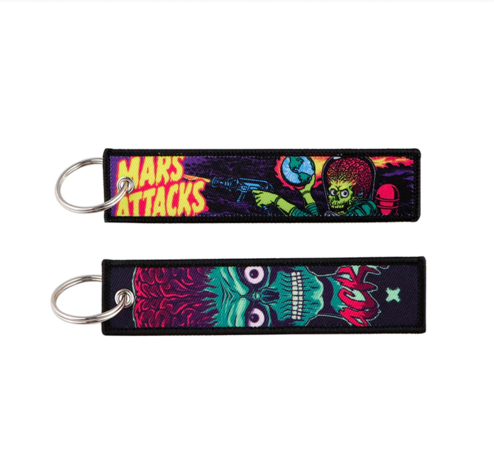 Mars Attacks! Classic Movie Alien Embroidered Double Sided Key Tag