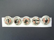 5 Tom Mix Character Decoder Buttons w/ instructions, litho on tin '46 INV2801