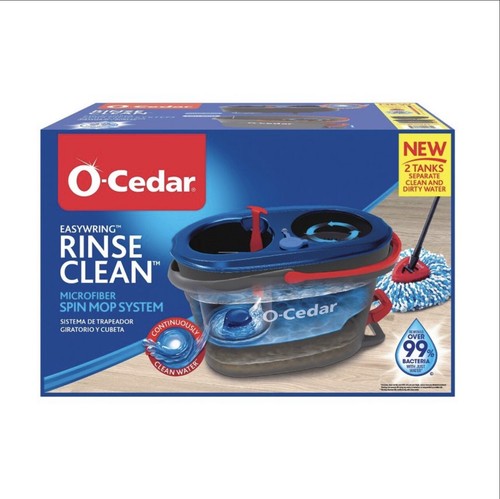 O-Cedar EasyWring RinseClean Microfiber Spin Mop & Bucket Floor Cleaning System - Picture 1 of 7
