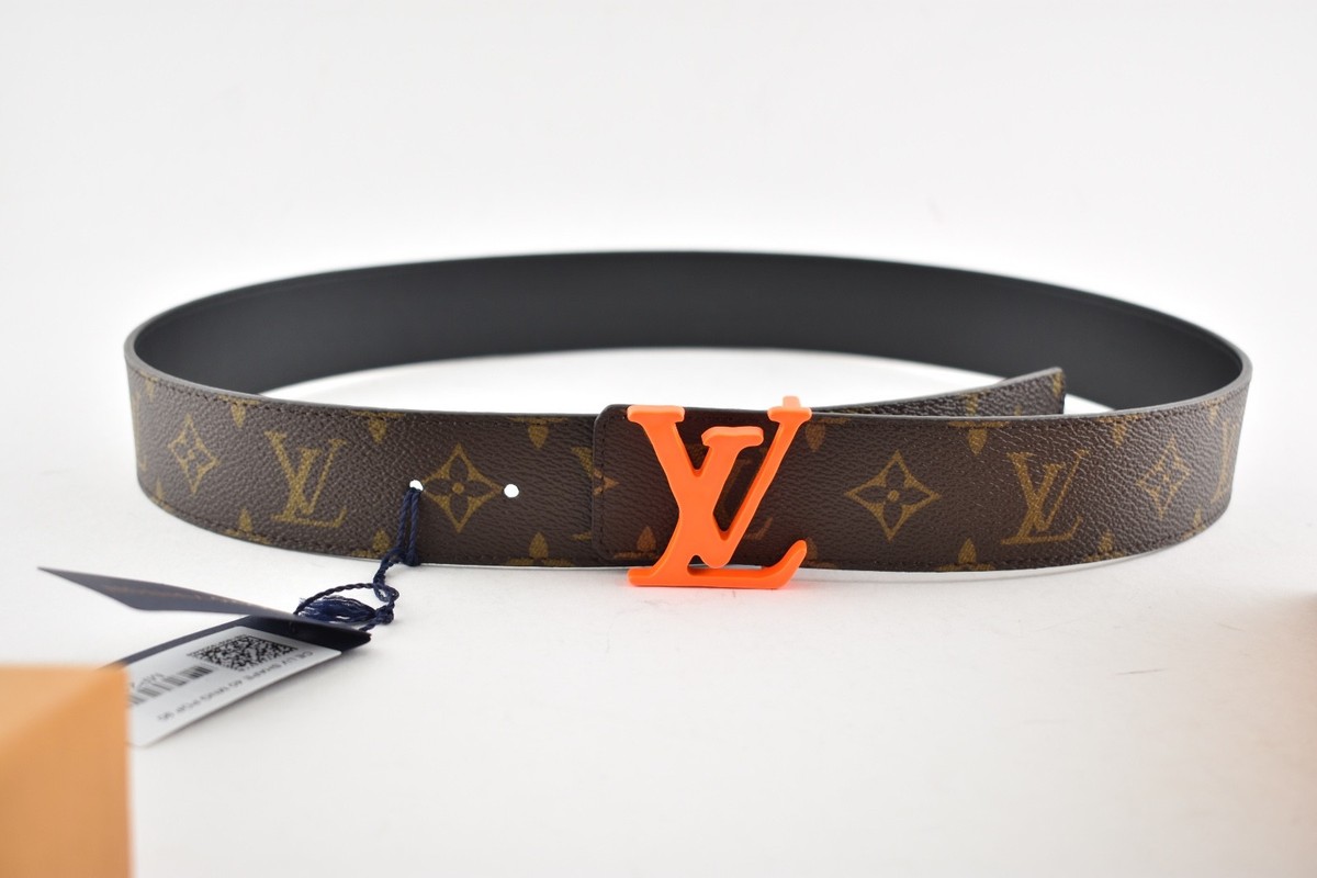 服/ファッション Louis Vuitton 2019SS Orange Monogram LV Logo Brown Belt Virgil Abloh NWT Louis Vuitton Virgil Abloh SS19 40mm Orange Monogram LV Logo
