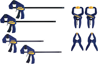 QUICK-GRIP Clamps for Woodworking, Quick Release Triggers, 6 Inch, 8 Piece Set (
