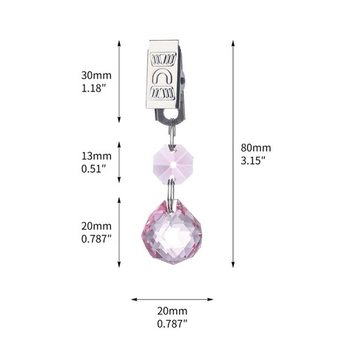 10Pcs Color Crystal Tablecloth Clip 20MM Glass Lighting Ball Tablecloth Clamps - Picture 2 of 13