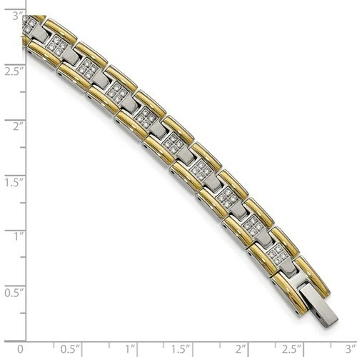 *BRAND NEW* Chisel Stainless Polished Yellow IP-plated Link Bracelet SRB2009-8.5 - Image 4 of 4
