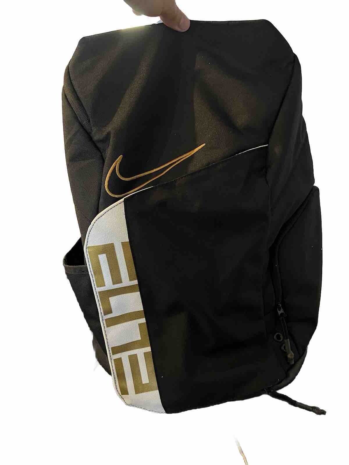 🔥One Size Nike Hoops Elite Pro Basketball Backpack Black Gold BA6164