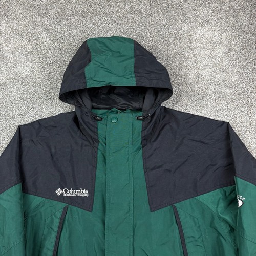 Vintage Columbia Tectonite Jacke Herren Medium grün schwarz durchgehender Reißverschluss hergestellt in den USA - Bild 2 von 8