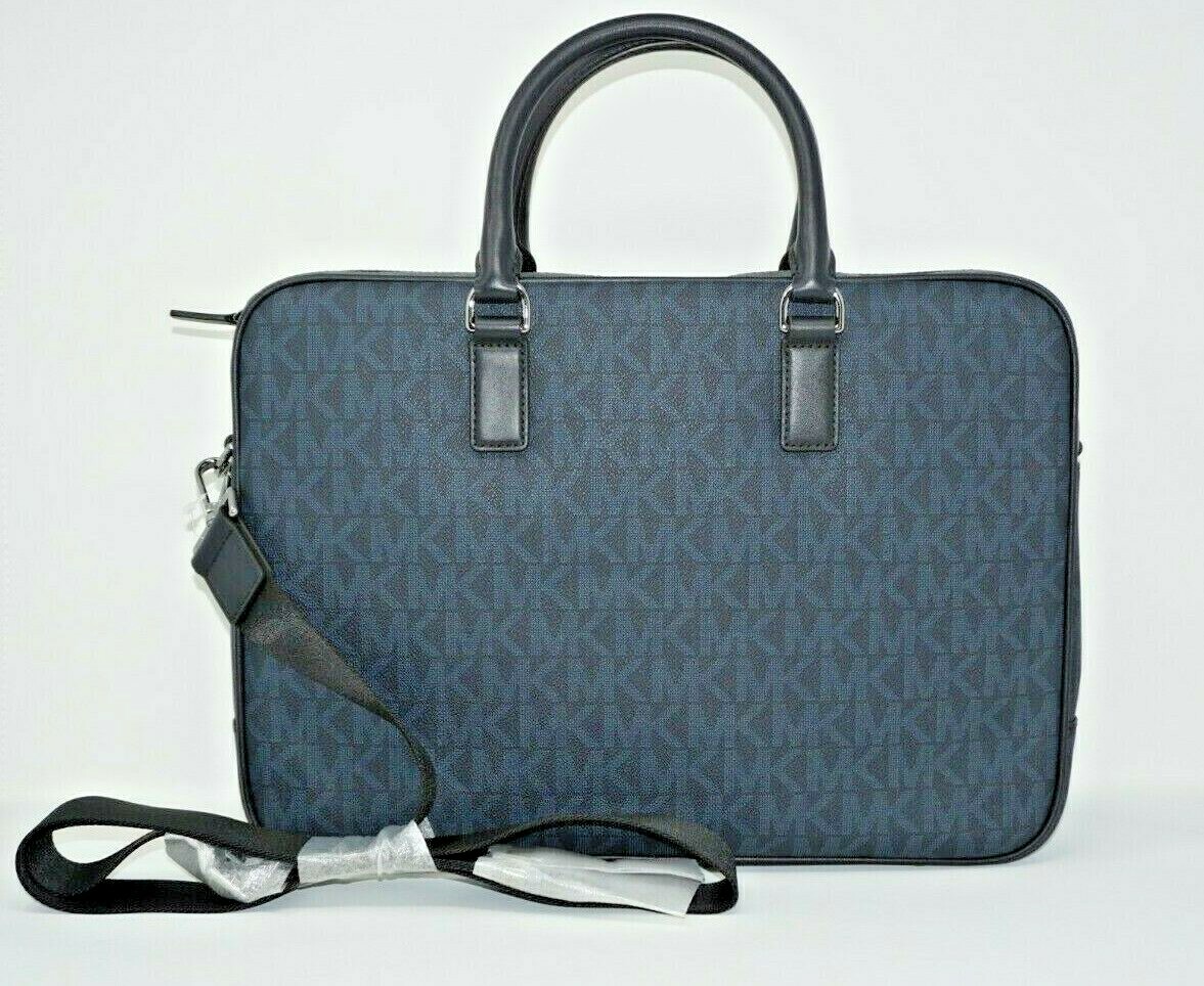 Michael Kors Men's Jet Set Signature Logo Baltic Blue Large