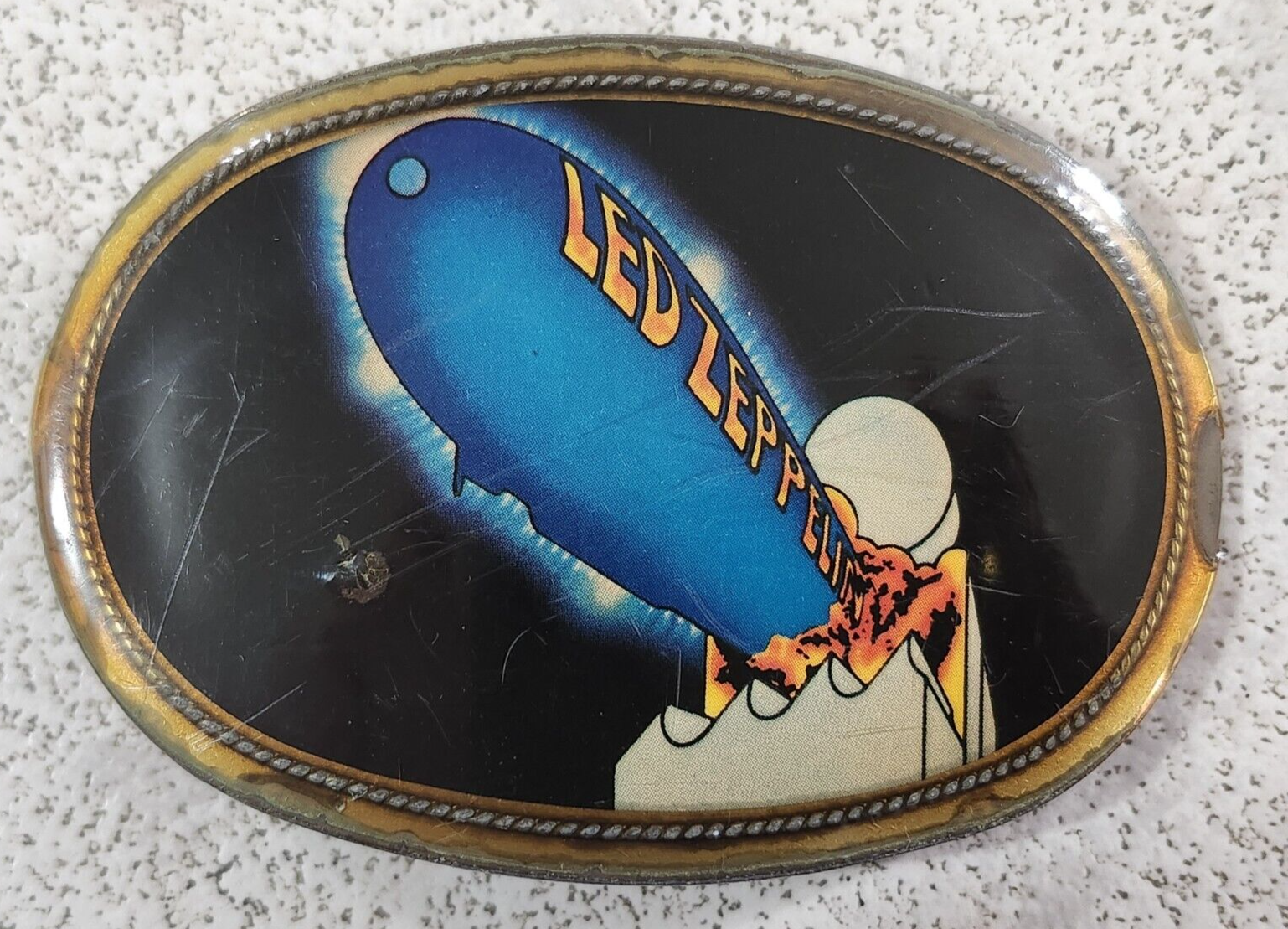 Vintage Led Zepplin Pacifica MFG 1977 Belt Buckle Rock & Roll USED