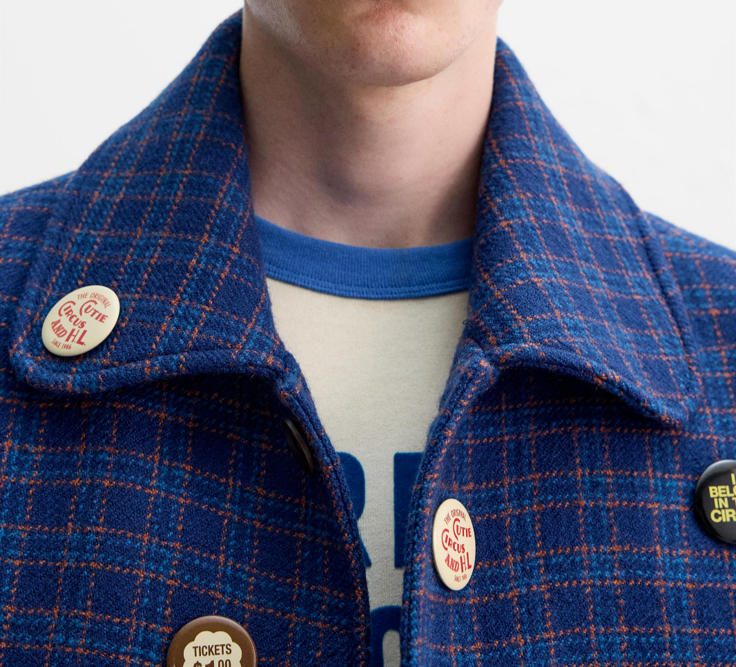 Zara x Harry Lambert Check Plaid Wool Blend Jacket Bluish S M L XL