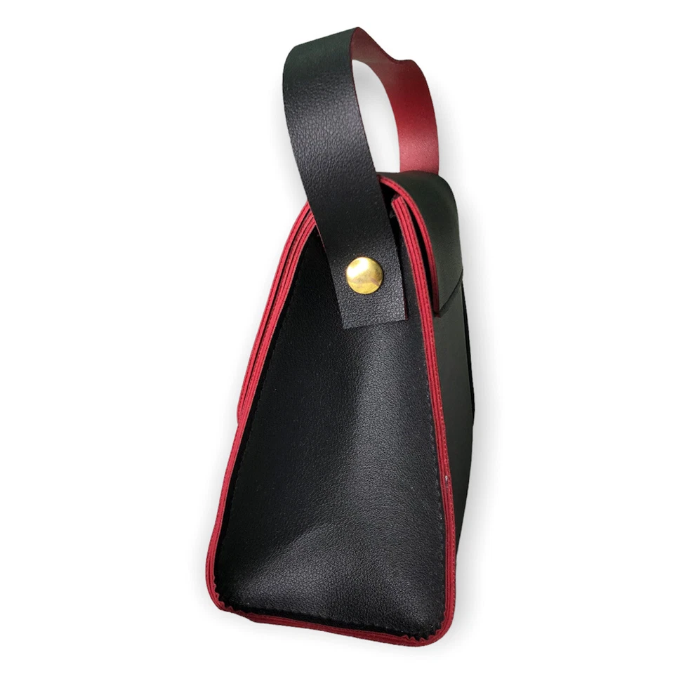 Bolso pequeño negro Piquadro para Collistar nuevo sin etiquetas cierre a presión rojo interior sistema operativo Foto 2 de 4