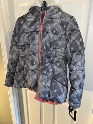 London Fog Grey And Pink Puff Jacket Size M/10-12 NWT