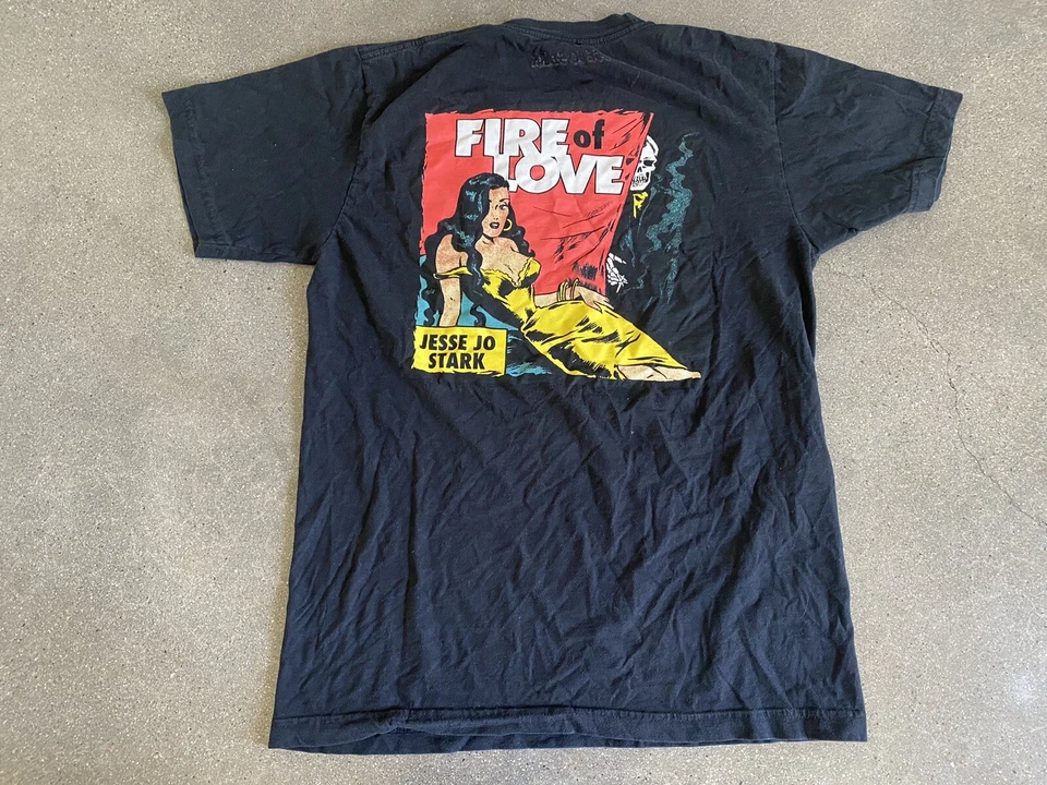 Jesse Jo Stark Fire of Love black T-shirt men's M — 第 2/4 张图片