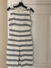 J.CREW Blue/White Striped BasketWeave Sleeveless Sheath Dress 2
