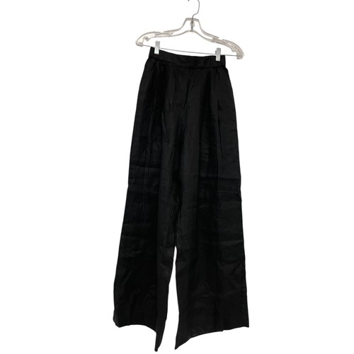 Oysho Damen Anzughose Größe XS Schwarz Leinen Weites Bein Hose Neu mit Etikett