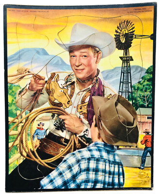 Vintage 1952 Frame Tray Inlay Roy Rogers Lasso #2982 Picture Puzzle Whitman