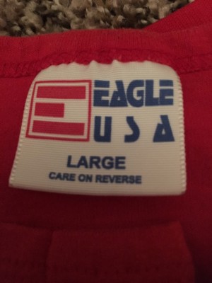 Maillot Vintage Severn Baseball - Composition 50/50, Marque Eagle USA, Taille L, Fabriqué Aux États-Unis