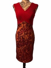 NWT AZAZIE Sleeveless Zircon Burgundy Sequin Dress Size A2