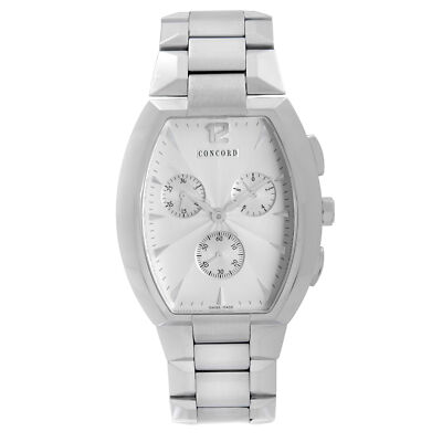 Concord La Scala Steel Chronograph White Guilloche Dial Quartz