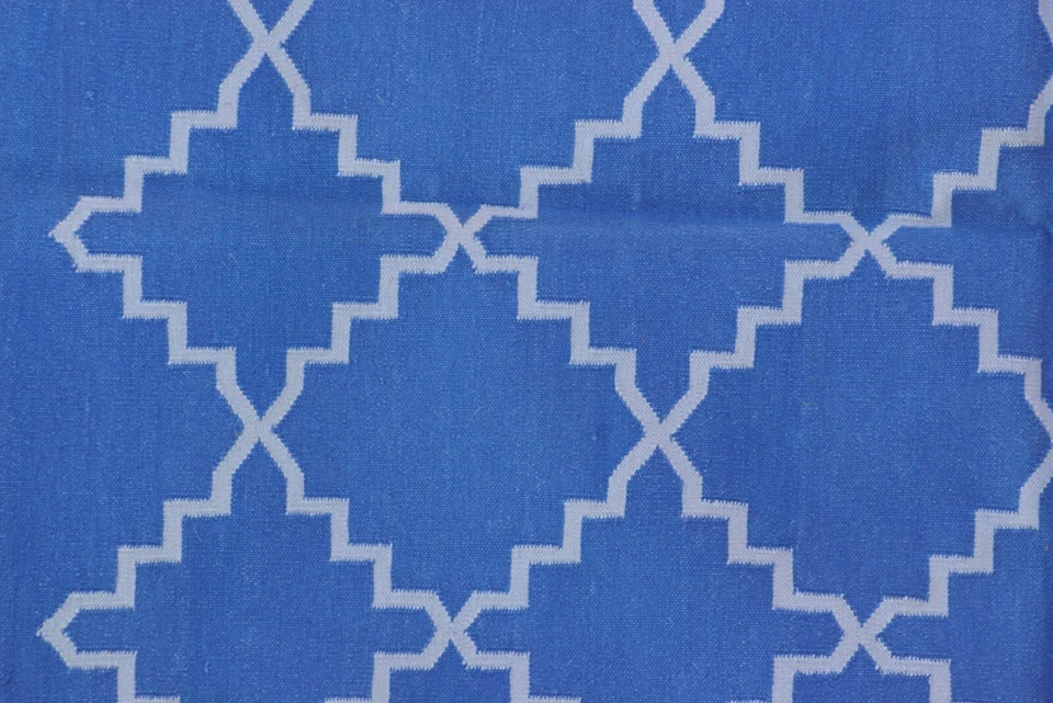 Rugmoda Blue Trellis Geometric Rug - Image 4 of 4
