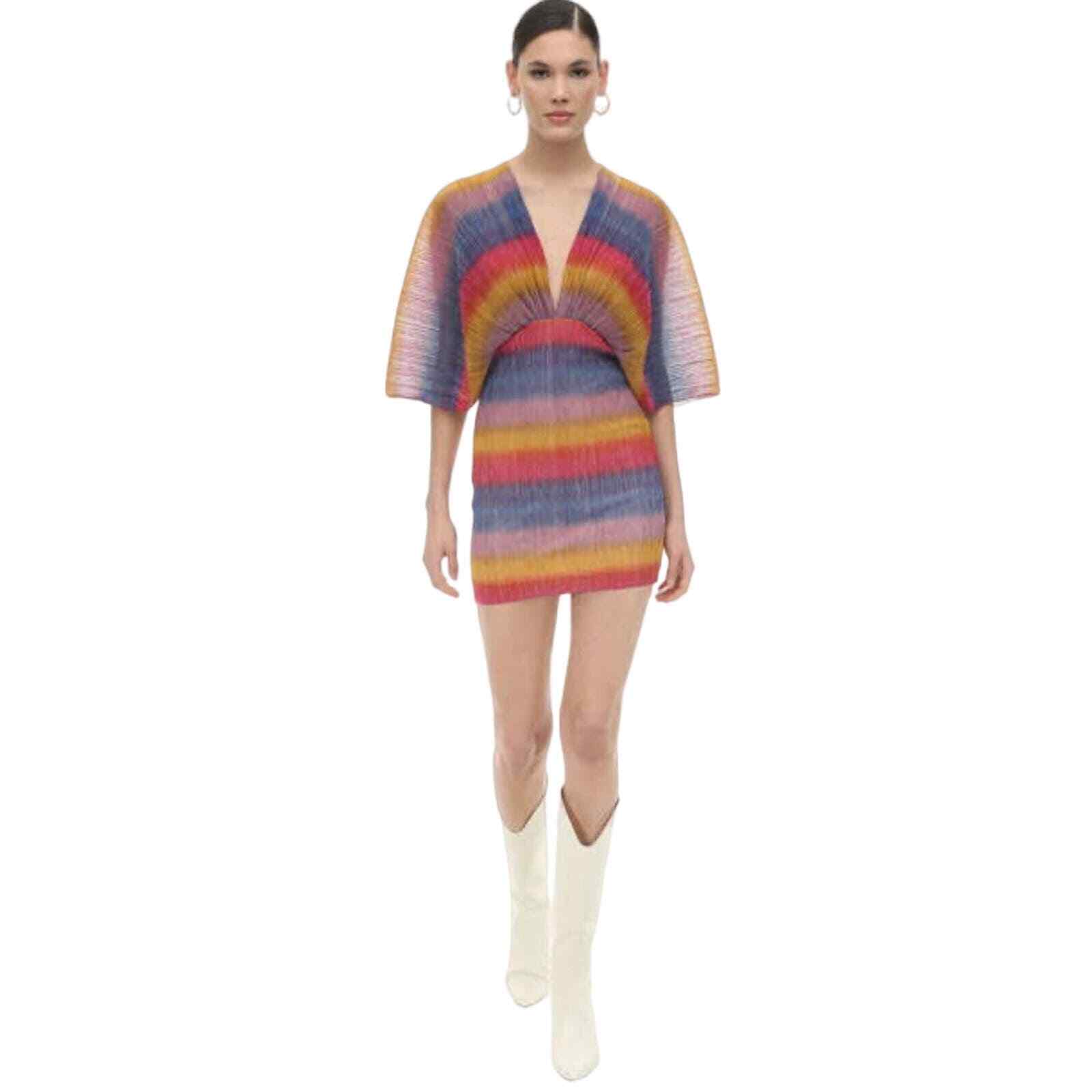 ROTATE Birger Christensen Rainbow Striped Mini Dr… - image 7