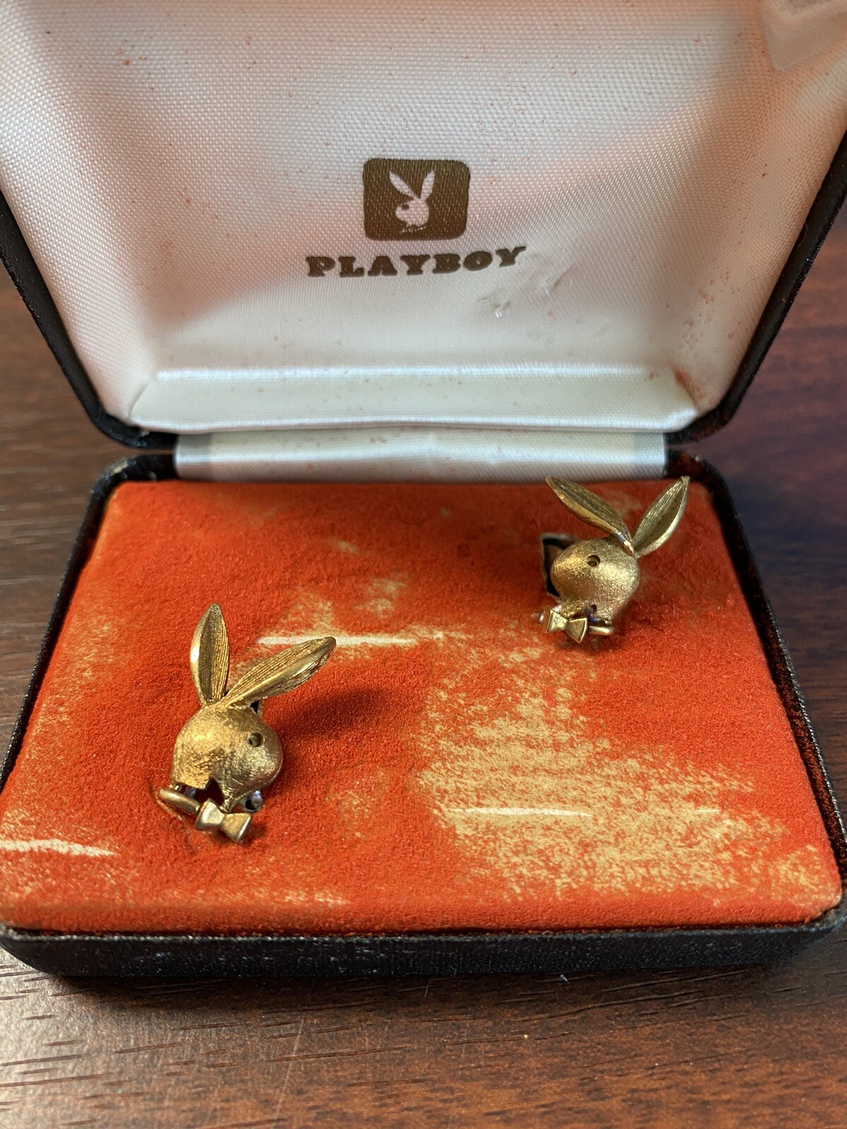 Vintage Playboy Bunny Cufflinks Gold Colored Playboy Cuff Links eBay