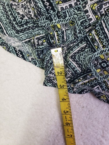 Mossimo Women Shorts Large Green Graphic Print Rayon Hi Rise Elastic Wst Culotte - Picture 10 of 18