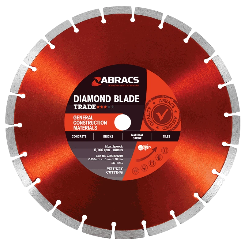 ABRACS 300mm DIAMOND BLADE, TRADE FOR GENERAL CONSTRUCTION MATERIALS