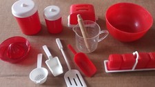Vintage Ideal Kids Plastic Kitchen Plat Set Mixed Variety