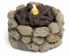 Miniature Fairy Garden Cobblestone Fire Pit w/ LED Tealight - Buy 3 Save $5
