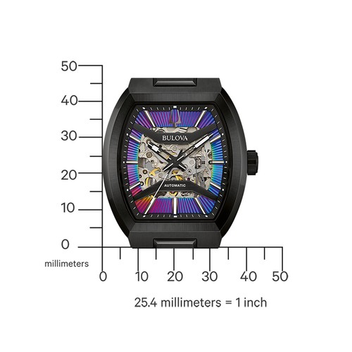 BULOVA Herrenuhr Automatik Maquina Schwarz/Regenbogen 98A320 - Bild 4 von 5