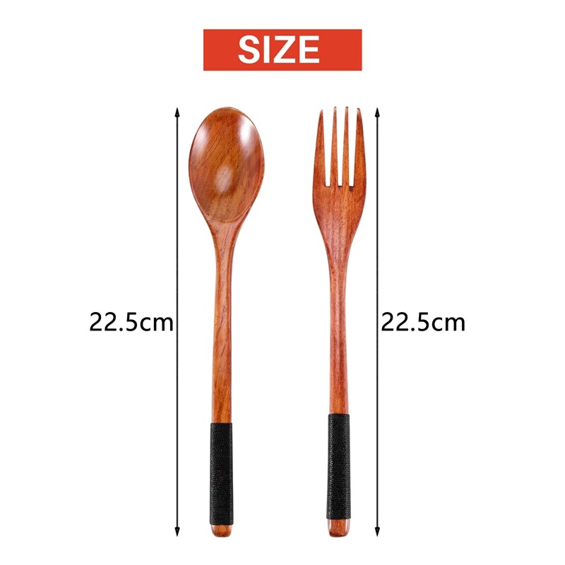 Wooden Spoons Forks Set Japanese Wooden Utensils Set for Eating Wood Flatware eBay