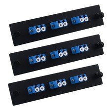 3 PCS 3 Duplex LC/UPC Fiber Patch Panel 6 Blue LC Adapters Ports