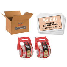 Moving Boxes Medium 18"L X 14"W X 12"H 20-Pack  Heavy Duty 2In X 25Yd Clear Pac