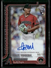 2025 Topps Chrome Cristian Mena Auto Black Refractor /10 RC Arizona Diamondbacks