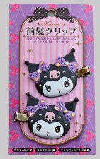 Sanrio Kuromi Hair Bangs Clip Non-Metallic Accessory 5.5cm Excellent Japan Used