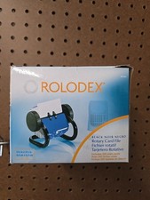 Rolodex Open Rotary Card File Holds 250 1 3/4 x 3 1/4 Cards Black 66700