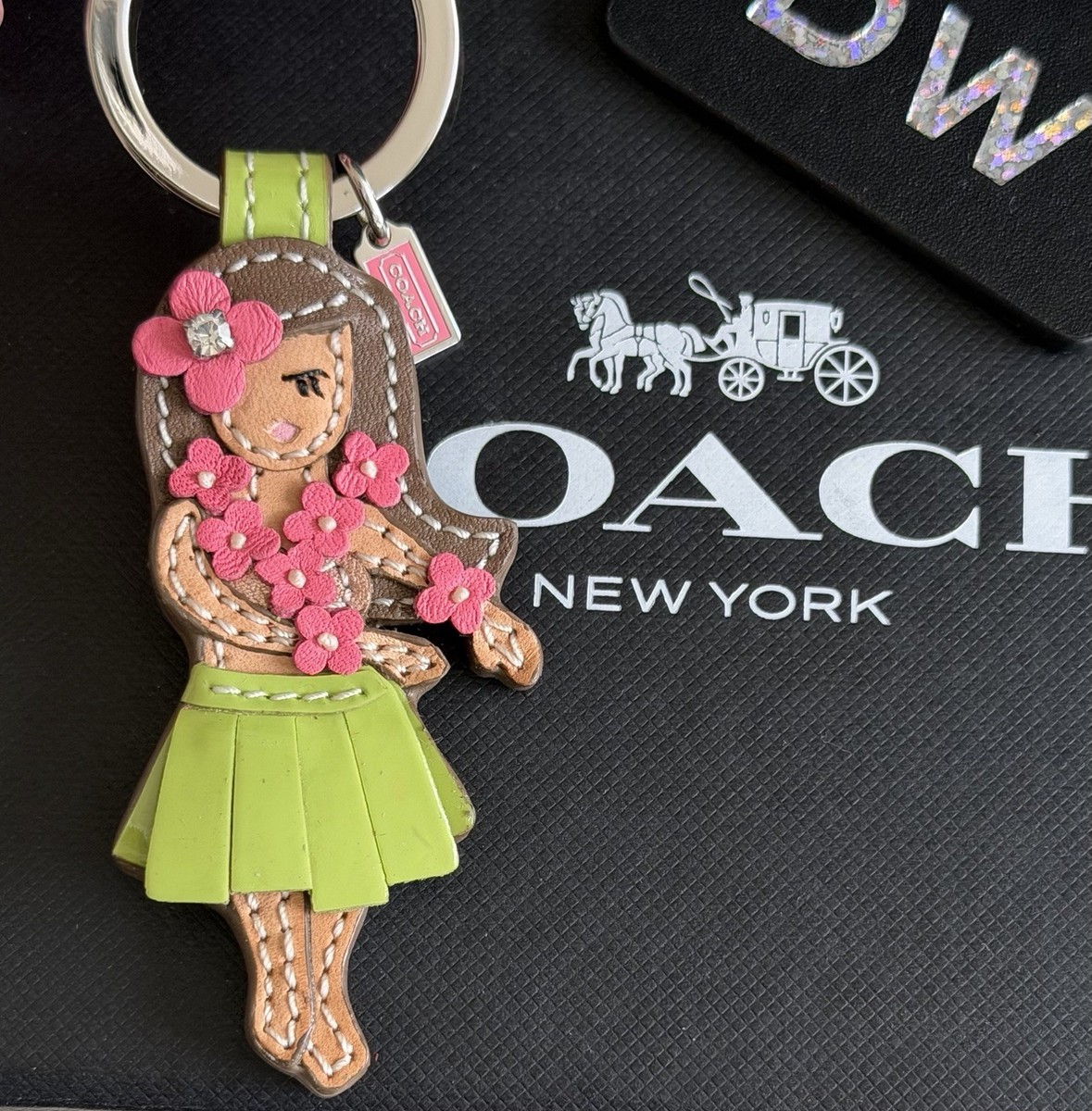 NEW COACH HAWAIIAN HULA GIRL MULTICOLOR BAG CHARM/FOB F93159 | eBay
