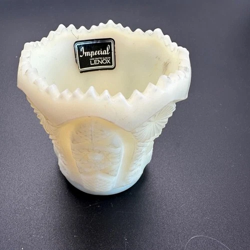 Fenton Hobstar Custard Glass Toothpick Holder