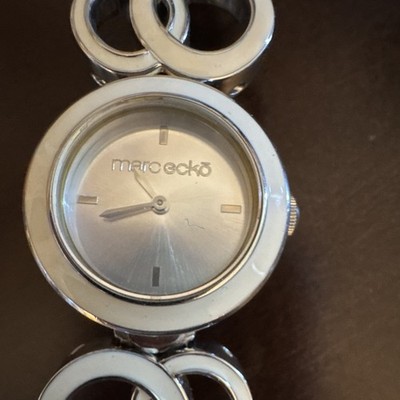 Vintage! Marc Ecko Women's Quartz Analog Watch Silver Stainless Steel Bracelet