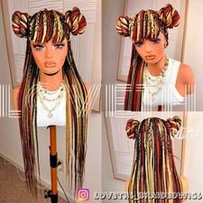 Ships next day 2days SHIPPING Cornrow Full lace Braided wig,black knotless braid