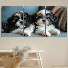 3pcs  Dogs  Wall Art Canvas Framed 50x70cm