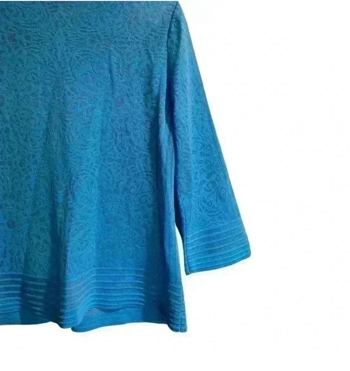 Ming Wang Vibrant Blue Patterned Jacket Cardigan … - image 5