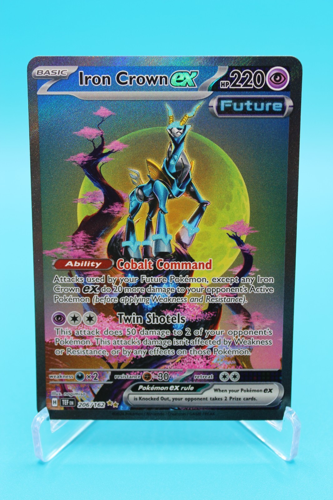 Pokemon TCG 2024 Iron Crown ex 206/162 SV05: Temporal Forces Holo NM