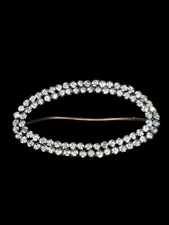 Vintage Estate Czech Signed Large Rhinstone Scarf Slide 