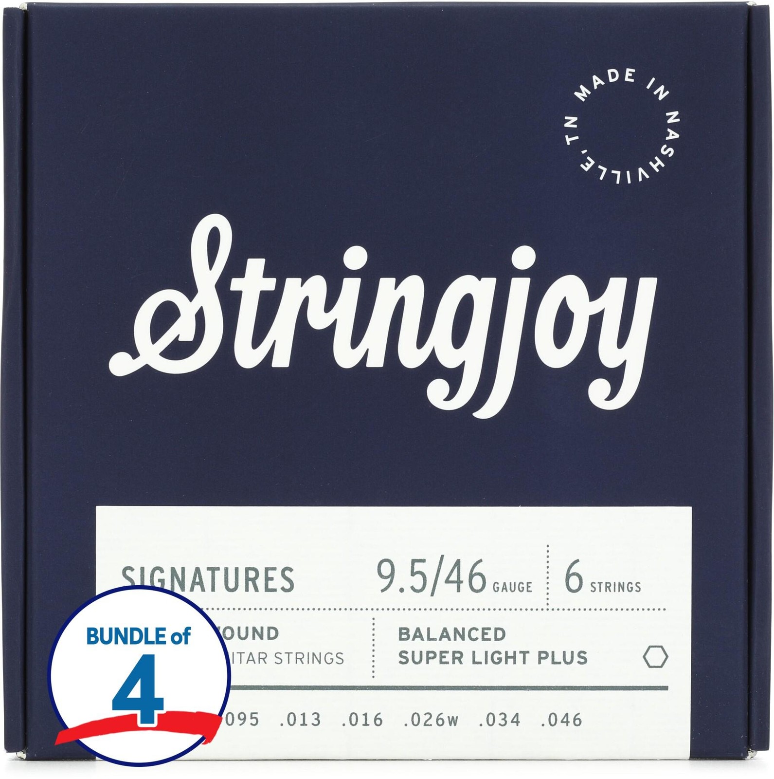 Сбалансированные струны для электрогитары Stringjoy Signatures с никелевой обмоткой 4 упаковки - 7890₽