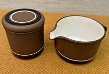 Vintage Hornsea Contrast Milk Jug and Sugar Bowl With Lid ~ VGC Made in England