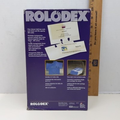 Rolodex Office Covered Business Card File Organizer 100 Sleeves A Z Index  Tabs
