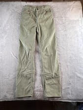 VTG 1970s Levis Corduroy Pants Womens Sz 11 26x31 Green High Waist Made USA Boho
