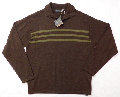 NWT Vintage SLATES Levi Strauss & Co Men's Large 100% Wool Polo Sweater Brown