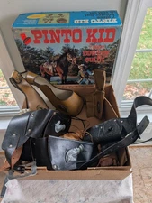 Vintage Hubley & Lone Ranger Cowboy Outfit Holsters Vest Pants Pinto Kid Lot 