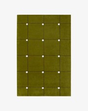 Tappeto zona lana trapuntato a mano 9x12 piedi - nodi nordici Milano verde 8x10 qualsiasi misura